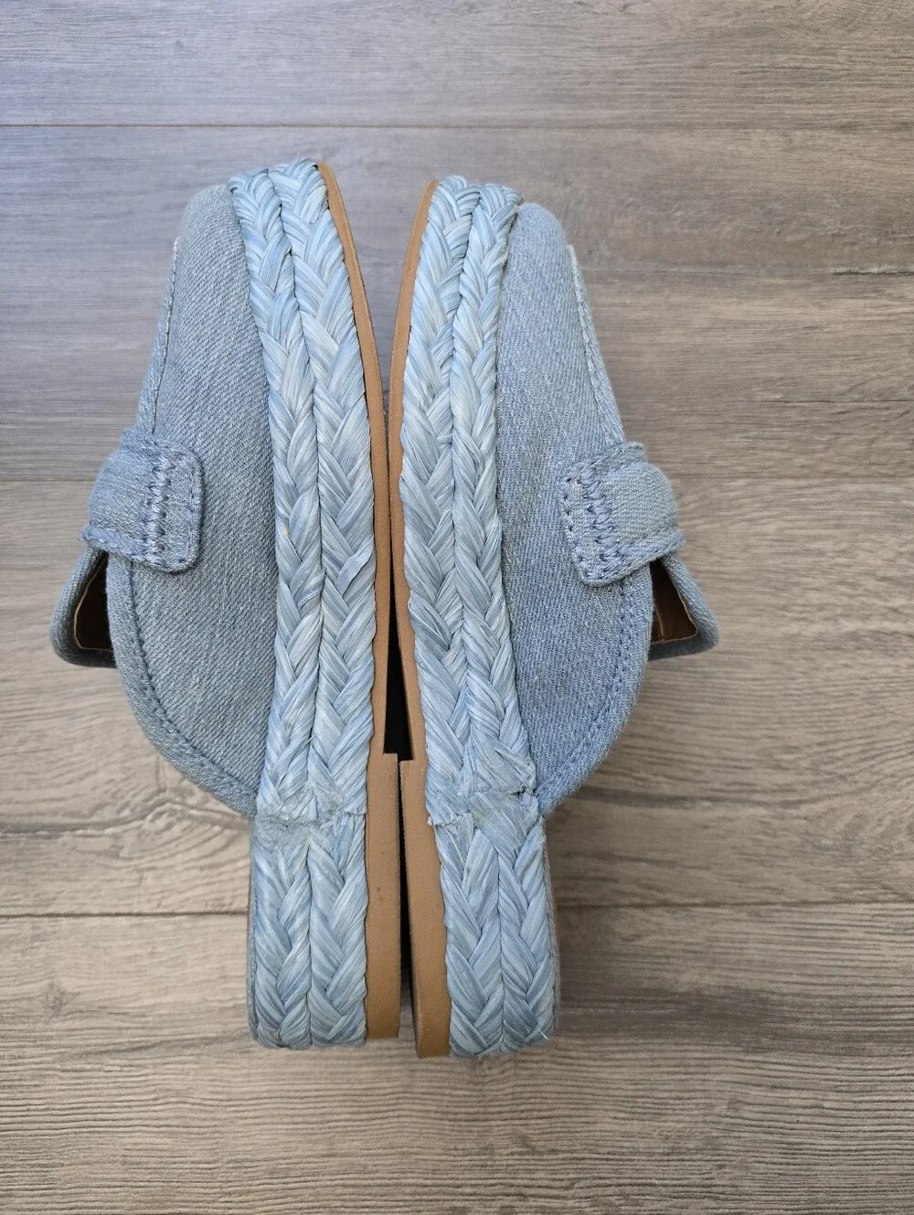 Zodiac Gizelle Platform Mule Flats Light Blue Denim Size 8